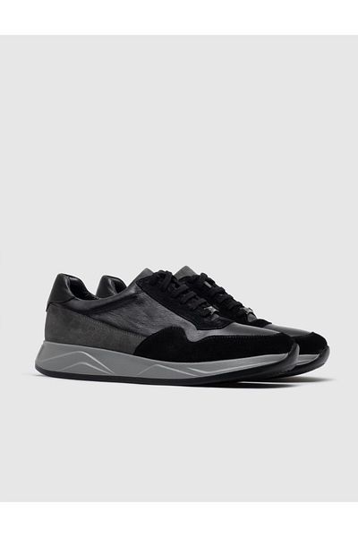 Cabani Genuine Leather Gray Suede Lace-Up Men's Sports Shoes