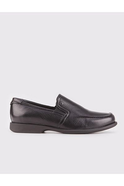 Cabani Black Genuine Leather Men's Casual Shoes