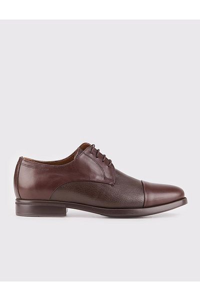 Cabani Genuine Leather Brown Natural Latex Wedge Sole Lace Up Men's Classic Shoes