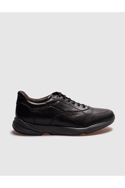 Cabani Genuine Leather Black Lace-Up Men's Casual Shoes