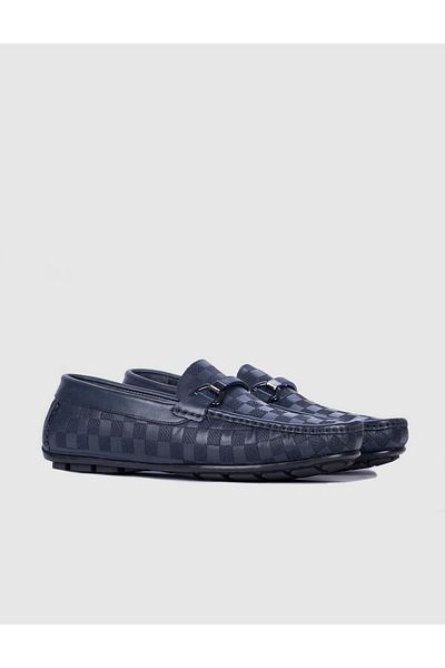 Cabani Genuine Leather Navy Blue Men's Loafer