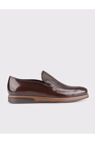 Cabani Genuine Leather Brown Special Design Men's Classic Shoes