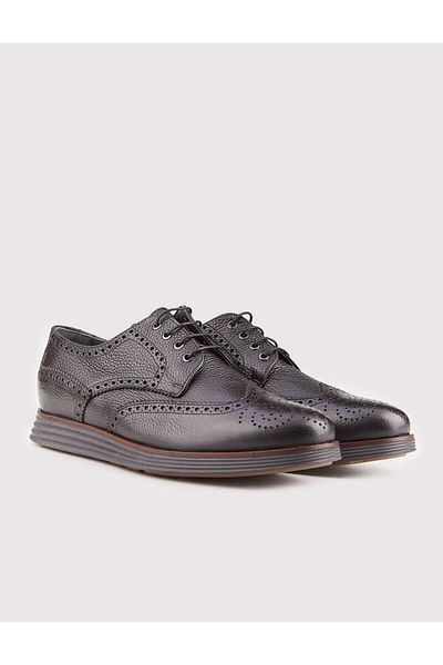 Cabani Genuine Leather Eva Sole Black Lace-Up Men's Casual Shoes
