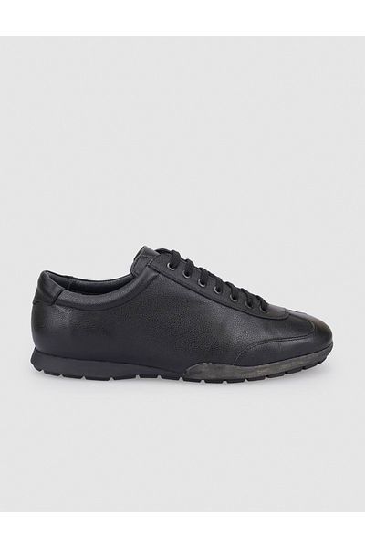Cabani 100% Genuine Leather Black Lace-Up Men's Casual Shoes