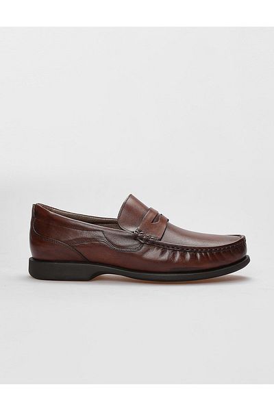 Cabani Genuine Leather Brown Men's Casual Shoes