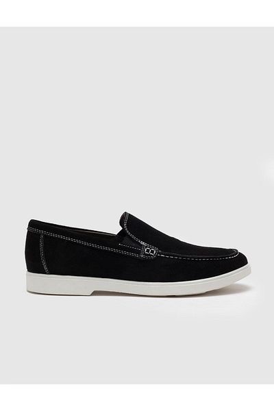Cabani Men's Suede Casual Shoes - Genuine Leather Black