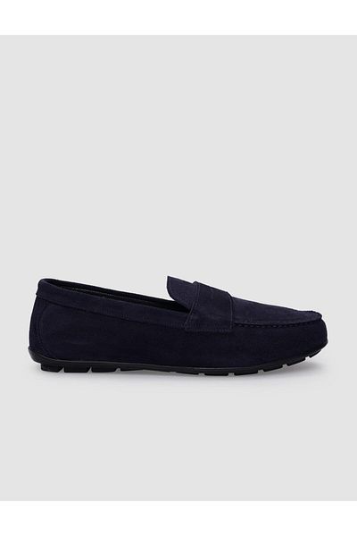 Cabani 100% Genuine Leather Navy Blue Suede Men's Loafer
