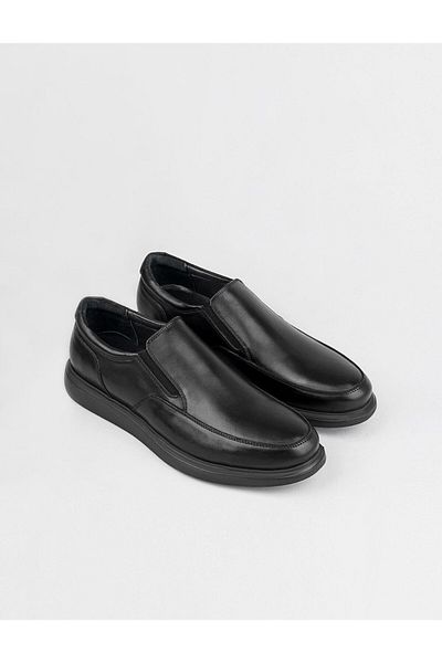 Cabani Genuine Leather Black Classic Men's Casual Shoes