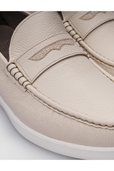 Cabani Beige Colored 100% Genuine Leather Men's Loafer - Casual Shoes