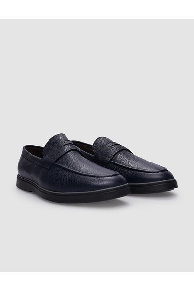 Cabani Navy Blue Men's Casual Shoes - 100% Genuine Leather