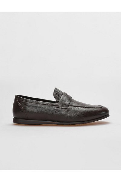Cabani Genuine Leather Brown Men's Casual Shoes