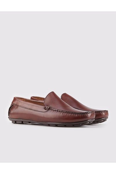 Cabani Genuine Leather Brown Men's Loafer Shoes