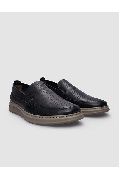 Cabani Black Genuine Leather Men's Casual Shoes - 100%