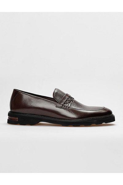 Cabani Genuine Leather Brown Buckle Detailed Men's Classic Shoes