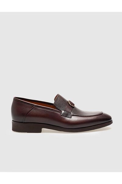 Cabani Genuine Leather Brown Buckle Men's Classic Shoes