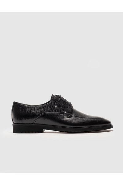 Cabani Genuine Leather Black Lace-Up Men's Classic Shoes