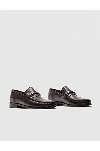 Cabani Hakiki Deri Kahverengi Tokalı Erkek Klasik Ayakkabı