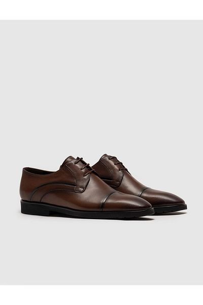 Cabani Classic Genuine Leather Tan Lace-Up Men's Shoes