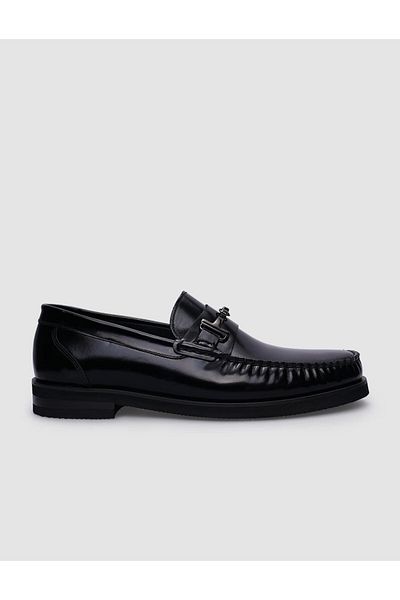 Cabani Black Genuine Leather - 100% Buckle Men's Classic Shoes