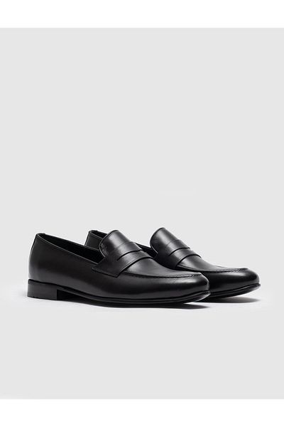 Cabani Genuine Leather Injection Sole Men's Black Classic Shoes