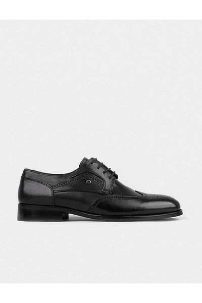 Cabani Genuine Leather Men's Neolite Sole Black Laced Classic Shoes