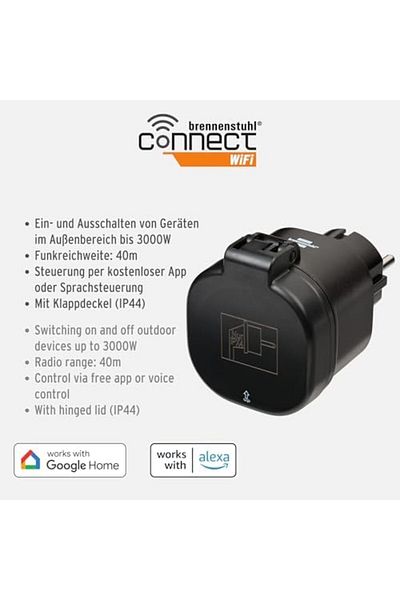 STOREMAX jvnnastore مقبس ذكي خارجي مع إعدادات الوقت وميزة WiFi باللون الأسود trendyfr 646268