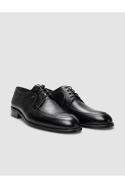 Cabani Genuine Leather Black Lace-Up Men's Classic Shoes