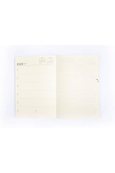 STOREMAX Svticaret Lotus 17X24 cm Pine Tree Patterned Hard Cardboard Cover 2023 Weekly Agenda, 128 Sheets