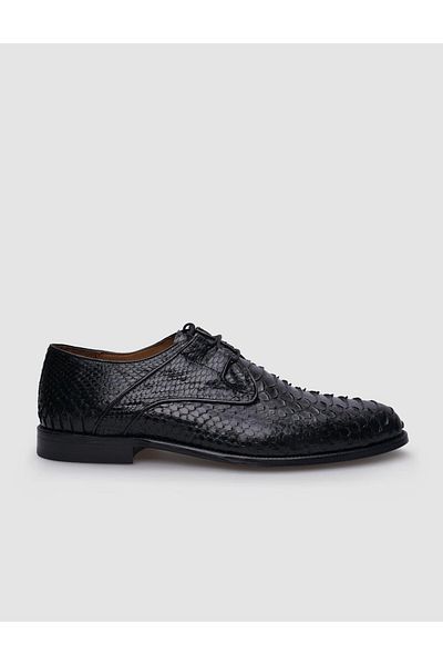 Cabani Black Genuine Leather - 100% Men's Classic Shoes, Lace-up