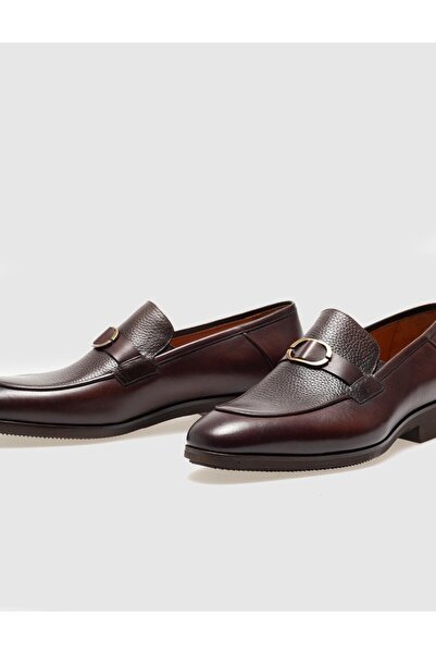 Cabani Hakiki Deri Kahverengi Tokalı Erkek Klasik Ayakkabı