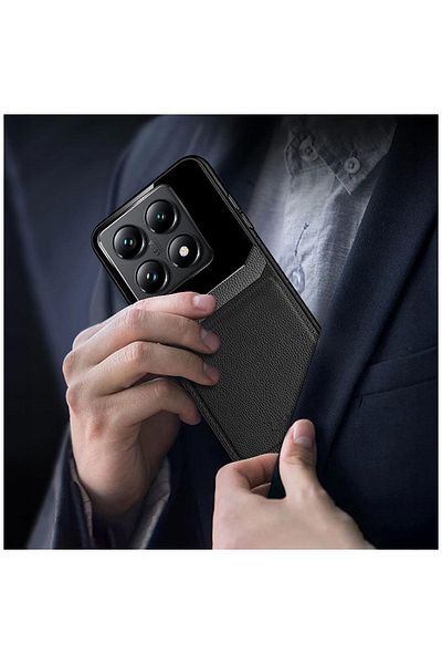 Zebana حافظة جلدية متوافقة مع هاتف Xiaomi Mi 14T Pro مع عدسة Zebana باللون الأسود