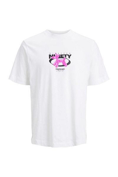 Jack & Jones Men's White T-shirt - Printed and Comfortable