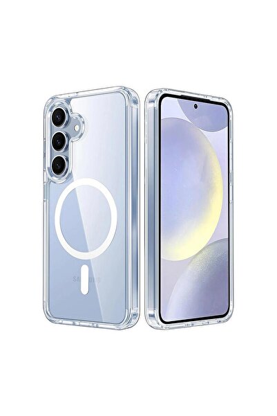 zore Samsung Galaxy S25 Uyumlu Kılıf Zebana Şeffaf Silikon Kılıf (Kablosuz Şa...