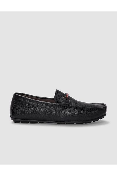 Cabani Genuine Leather Black Buckle Men's Loafer