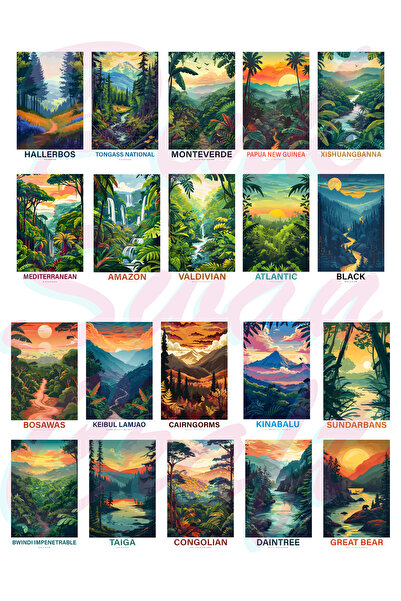 Pink Swan Craft Set de autocolante vintage Rainforest, Bullet Journal, Scrapb...