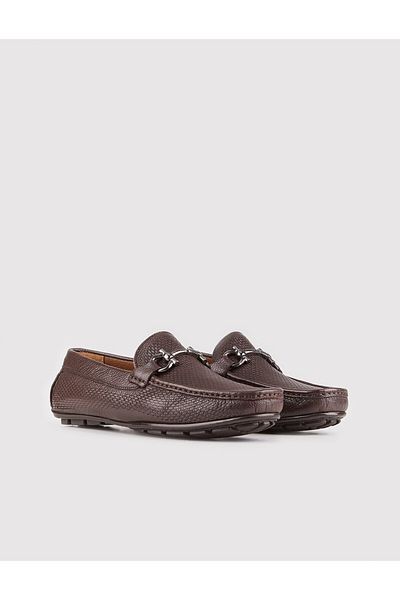 Cabani Men's Brown Genuine Leather Loafer Shoes