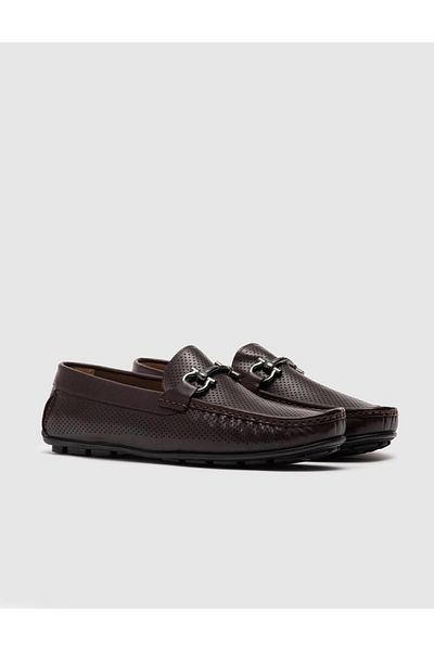 Cabani Genuine Leather Brown Men's Loafer