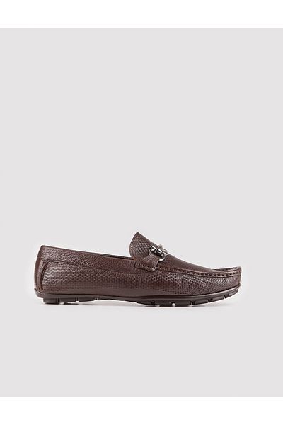 Cabani Men's Brown Genuine Leather Loafer Shoes