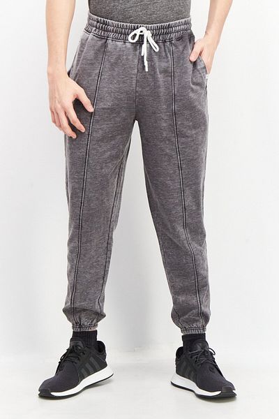 Sovereign Code Men Regular Fit Washed Drawstring Jogger Pants, Black