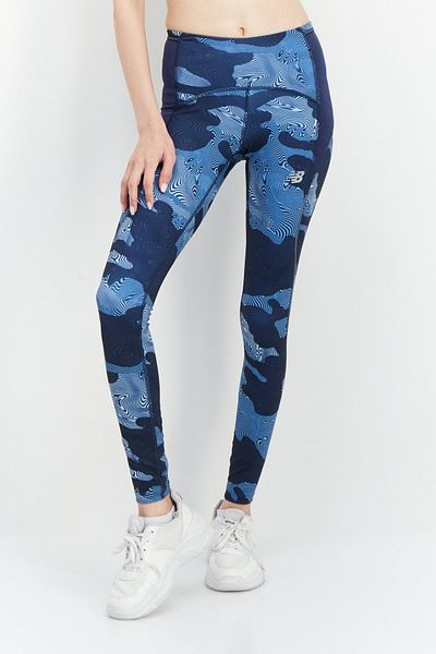 New Balance Women Sportswear Fit Training Tights, Blue Combo
