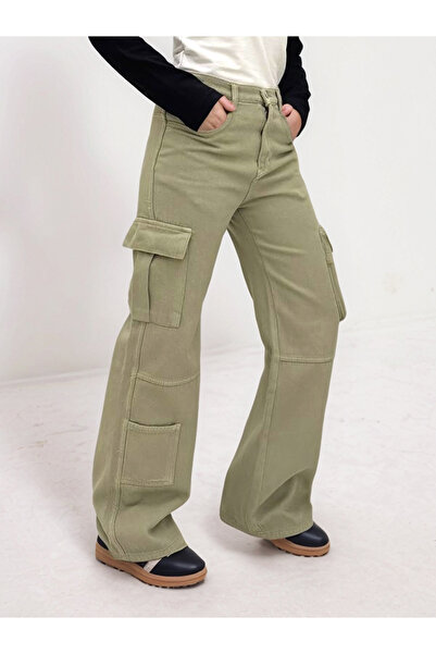 Jannock Devojčice, gabardin pantalone - 100% pamuk, udoban široki kroj, cargo...