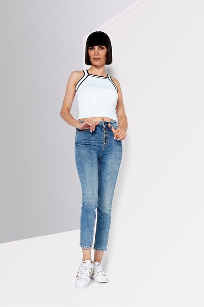 The Kooples Women Regular Fit Washed Stretchable Denim Jeans, Blue