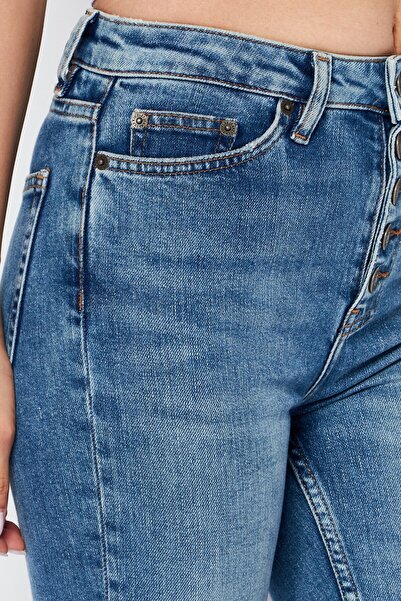 The Kooples Women Regular Fit Washed Stretchable Denim Jeans, Blue