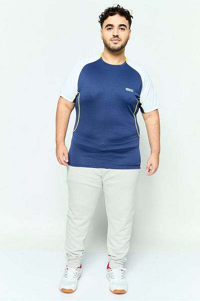 ARENA Men Sportswear Fit Short Sleeve Training T-shirt, Navy and White