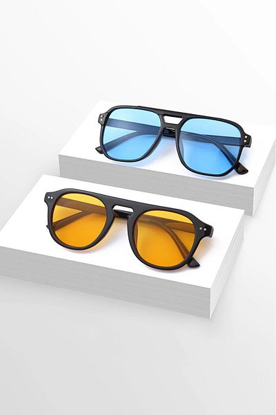 LUPİX 2 Pack Unisex Oval Sunglasses