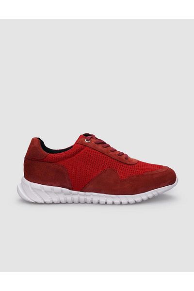 Cabani Men's Sneakers - Knitwear Red, Lace-up