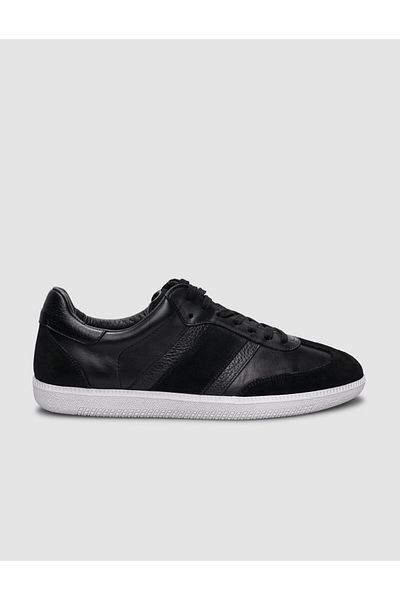 Cabani 100% Genuine Leather Black Lace-up Men's Sneaker