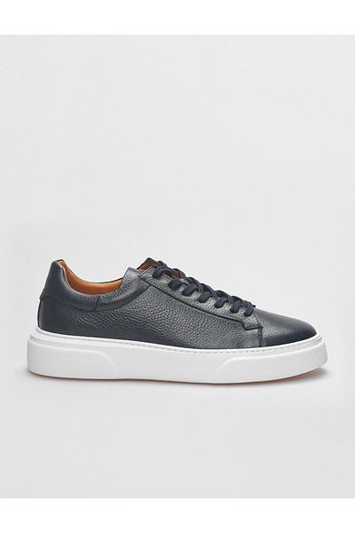 Cabani Pantofi sport pentru bărbați cu șireturi Harrow din piele naturală bleumarin