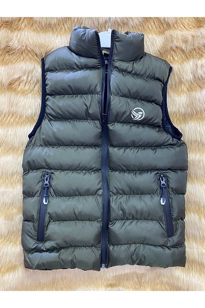 skycott vestă gonflabilă pentru copii, impermeabilă, căptușită cu fermoar, vestă puffer cu buzunar dublu