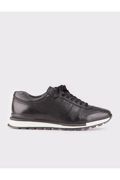 Cabani Light Thermo Sole Genuine Leather Black Lace-Up Men's Sports Shoes